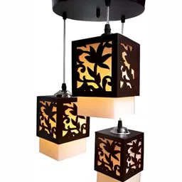 Whiteray Brown Textured Contemporary Square Shaped Ceiling Lamp-3