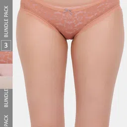 Amour Secret Pack Of 3 Self Design Laced Leaf Proof Hipster Briefs-image-89
