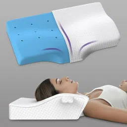 Cool Gel Contour Cervical for Neck and Shoulder Pain Memory Foam Solid Sleeping Pillow Pack of 1-43