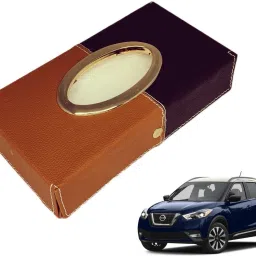 Chrom-Black-Tan Tisue Box Leatherete-165 Vehicle Tissue Dispenser-image-25