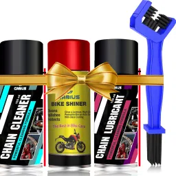 Combo Of Chain Cleaner + Chain Lube + Car & Bike Shiner Spray | Cleaning Brush | Cleans | Shines & Protects Chain Oil-image-68