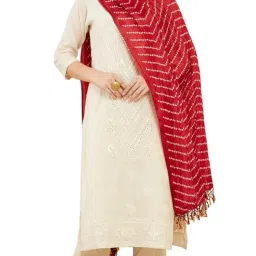 Cotton Blend Printed Red Women Dupatta-image-62
