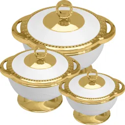 Selvel Casserole with Lid 2700,1500 & 1100 ML Set of 3 Serve Casserole-image-67