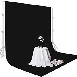 ALFASIYA 4x8 FT Black Backdrop Photo Studio Photography Background (Stand Not Included) Reflector-11