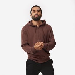 Men Sweatshirt With Hood and Zip Fleece Lined 500 For Gym-Mahogany Brown-picture-27