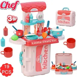 3 in 1 Kitchen Suitcase for Kids Mini Kitchen Play Set Toy For Kid Girls-26