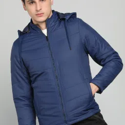 Men Solid Quilted Jacket-image-8
