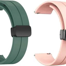 Vinylzone High Quality Folding Magnetic Watch Strap (Only Strap) (Not Watch) Pack Of 2 22 mm Silicone Watch Strap-image-46