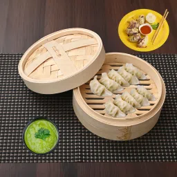 8" Handcrafted Bamboo Basket – Steamer for Momo/Dimsum, Fruit Storage & More Wooden Fruit & Vegetable Basket-image-14
