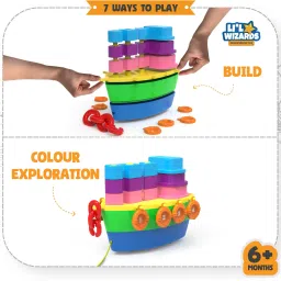 li'l wizards 7-in1 Stack, Nest 'N' Link Pull-Along Ship Station image 5