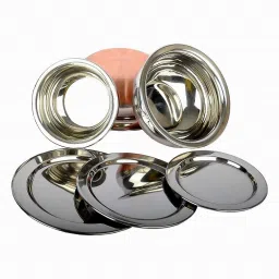 Stainless Steel, Copper Storage Bowl Perfect Copper Handi Set for Everyday Use Whether you want to cook a delicious serving of your favourite sabzi or heat leftover curries from the previous day, the 3-piece copper handi set, Prabhu Chetty, Curved Copper Plate at Bottom, Best Quality Stainless Steel Copper Bottom 3 Pic Handi Pot Set, Brown & Steel,Pot Pan Set Combo / Tope / Patila/ Tapeli / Sauce & Chetty Roasting Fry Milk Pan Kadai Multi Use American Bowl 3 Pic Handi Copper Vegetable Bowl ,Cooking Dinner Table Serving Biryani Pot Handi Kadhai , Panikarilikka Steel Handi 3 Pices Sets Handi 0.65 L, 0.85 L, 1.23 L (Stainless Steel) Stainless Steel Storage Bowl-image-4