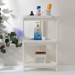 Corner shelf For Bathroom|3 Layer Triangle Rack for Storage|Plastic shelf Plastic Wall Shelf-16