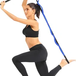 Stretch Strap 9 Loop Options with Extra Safe Adjustable Best for Daily Fitness Cotton Yoga Strap-image-97