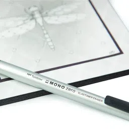 Holder Eraser, Mono Zero Round Shapre Silver (EH-KUR04) Non-Toxic Eraser-image-1
