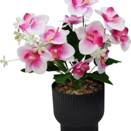 Orchid Flower With Vase White&Purple Purple Orchids Artificial Flower with Pot-image-10