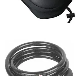 ALL BLACK MULTIROUND CABLE LOCK WITH SPORTY CUSHION TYPE CYCLE SADDLE GEL COVER Bicycle Seat Cover Free Size-12