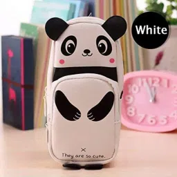 Pencil Bag Kids School Panda Shape Pencil Case Large Capacity Students Cute Pen Holder Bag Art Artificial Leather Pencil Box-10