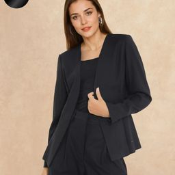 rareism Women Solid Single Breasted Formal Blazer-picture-3