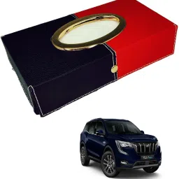 Chrom-Black-Red Tisue Box Leatherete-499 Vehicle Tissue Dispenser-image-75