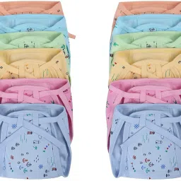 Baby Cotton Cloth Diapers/Langot Double Layer (Multicolor,0-6 Months) Pack of 10-18