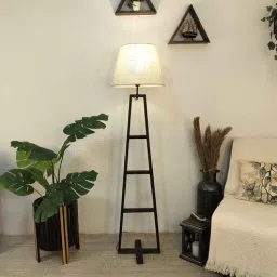 symplify Salita Wooden Floor Lamp with Jute Shade & Brown Base-picture-3