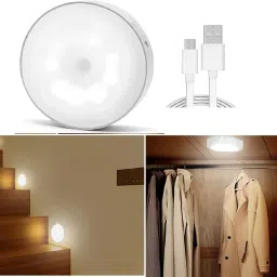Motion Sensor Light for Home with USB Charging Wireless Self Adhesive LED Night Light Rechargeable Body Sensor Wall Light for Hallway, Wardrobe, Bedroom, Bathroom Night Lamp-11