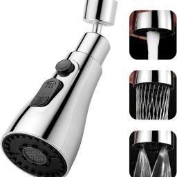 Faucet head Universal Kitchen Faucet 3-Function Pull Down Sink Sprayer Tap Extender for Kitchen Sink, Flexible Faucet with Tap Extension Aerator Foam Flow Faucet-20