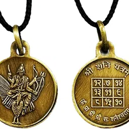 numeroastro Shri Shani Yantra Locket | Pendant In Pure Brass (Oxidized Finish) (1 Pc) Brass Pendant-picture-47