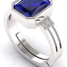 9.25 Ratti Silver Blue Sapphire Neelam Ring Silver Sapphire Ring-image-5