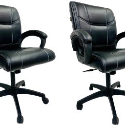 Revolving Comfort Chair Elegant Designer Perfect for Office Computer Leatherette Office Arm Chair-image-42