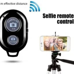 Vistook Wireless Bluetooth Shutter Remote Compatible Selfie Stick & TripodCamera Remote Control image 3