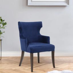 casacraft from pepperfry Carino Velvet Dining Chair in Royal Blue Colour-picture-45