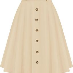 janak 'n' masaaya A-Line Button Front Midi Skirt with Brown Belt, High Waist image 1
