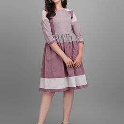 Kinjo Pink & White Striped Dress-image-22