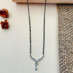 ABDESIGNS Silver-Plated AD-Studded & Beaded Mangalsutra-image-93