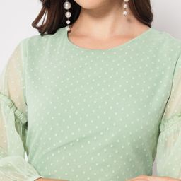 CHARMGAL Dobby self design casual top image 2