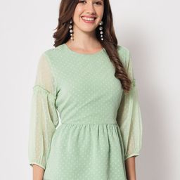 CHARMGAL Dobby self design casual top image 4