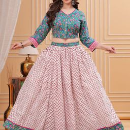 PARTHVI Printed Block Print Ready to Wear Lehenga & Blouse With Dupatta image 3