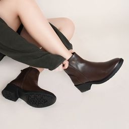 The Roadster Lifestyle Co. Women Coffee Brown Mid Top Block Heel Regular Boots-44