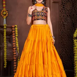 KALINI Embroidered Mirror Work Lehenga Choli With Dupatta-picture-18