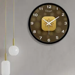 vibecrafts Floral Gold Plastic Wall Clock-picture-43