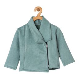 PICCOLO Girls Blue Suede Tailored Jacket-image-46