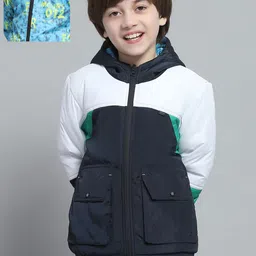 Monte Carlo Boys Hooded Colourblocked Casual Reversible Bomber Jacket-image-24