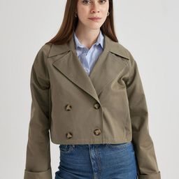 DeFacto Women Colourblocked Crop Tailored Jacket with Patchwork-picture-15