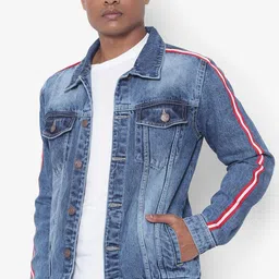 High Star Washed Spread Collar Long Sleeves Denim Jacket-28