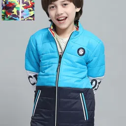 Monte Carlo Boys Mock Collar Colourblocked Casual Reversible Padded Jacket-image-66