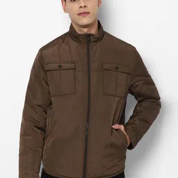 Allen Solly Men Brown Open Front Jacket-image-4