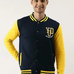 Maniac Men Cotton Colourblocked Varsity Jacket-image-12
