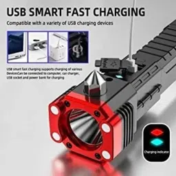 KT Mart Rechargeable Torch Flashlight,Long Distance Beam Range Car Rescue Torch Ceiling Lamp image 2