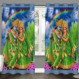 213 cm (7 ft) Polyester Semi Transparent Door Curtain (Pack Of 2)-image-48